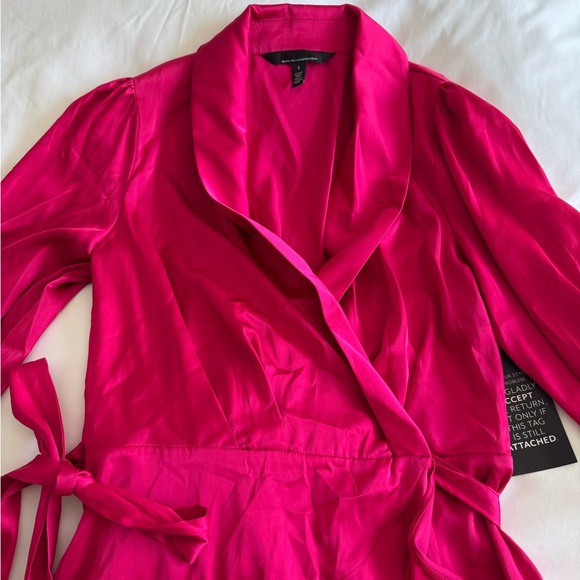 NWT WHBM Fuscia Pink Wrap Dress - Picture 5 of 7